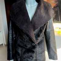 Дамско палто с косъм и кожа, снимка 1 - Палта, манта - 38657389