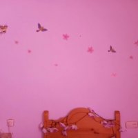 Птички на вишнев клон самозалепващ стикер лепенка за стена декор украса, снимка 5 - Други - 29550721