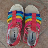 Цветни сандали кожени  с плетени каишки, снимка 3 - Детски сандали и чехли - 40641962