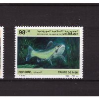 МАВРИТАНИЯ 1986 Риби чиста серия 2 марки, снимка 1 - Филателия - 44325188