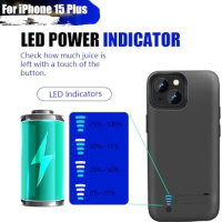 Нов Защитен Калъф с Батерия за iPhone 15 Plus, 6000mAh, Стилен Дизайн, снимка 5 - Калъфи, кейсове - 44527535