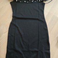 Къса черна рокля с перли, снимка 5 - Рокли - 26558359
