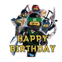 2 вид Лего Нинджаго Ninjago Happy Birthday Картонен топер украса декор за торта рожден ден парти, снимка 2 - Други - 44433750
