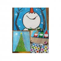 Ръчно рисувани Коледни картини, снимка 1 - Картини - 31064283