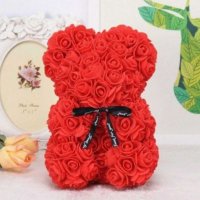 Мече от Ароматни Червени Рози 25 см Подарък за Влюбени Подарък за Свети Валентин, снимка 1 - Романтични подаръци - 30288186