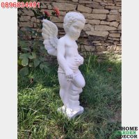 Ангел от бетон градинска фигура в бял цвят, снимка 4 - Градински мебели, декорация  - 40694938
