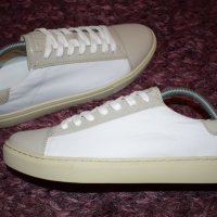 Belstaff Wanstead Sneakers Mens In White Canvas and Leather Sz 43, снимка 11 - Ежедневни обувки - 29351528