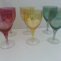 Стари цветни  чаши за вино , снимка 2 - Антикварни и старинни предмети - 30064426