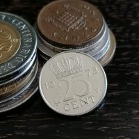 Монета - Холандия - 25 цента | 1972г., снимка 1 - Нумизматика и бонистика - 34259463