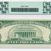 USA 🇺🇸  $ 5 DOLLARS 1963 PCGS 66PPQ, снимка 3 - Нумизматика и бонистика - 38850638