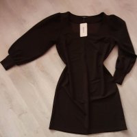 Стилна черна рокля, снимка 1 - Рокли - 39303912