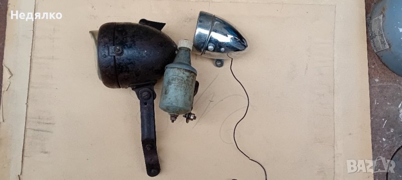 Стари немски фарове и динамо за велосипед Hackel, снимка 1