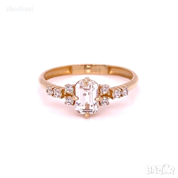 Златен дамски пръстен 1,38гр. размер:53 14кр. проба:585 модел:34426-6, снимка 1