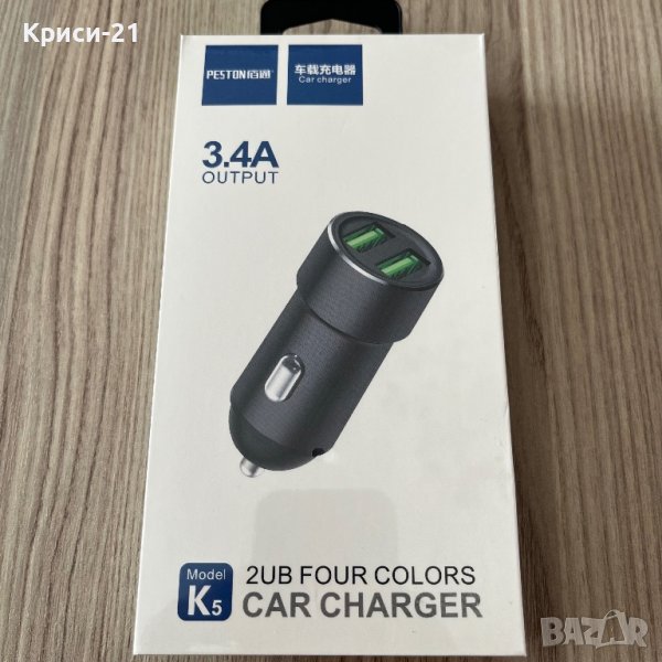 Зарядно за кола Peston K5 3.4A dual, снимка 1