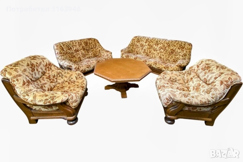 Холна гарнитура от масив ,комплект 5 части (2 дивана, 2 кресла, маса), снимка 1