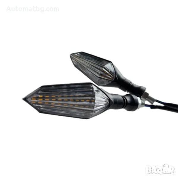 К-т мигачи мото Automat, PVC, С бягащ мигач, LED, 12V , снимка 1