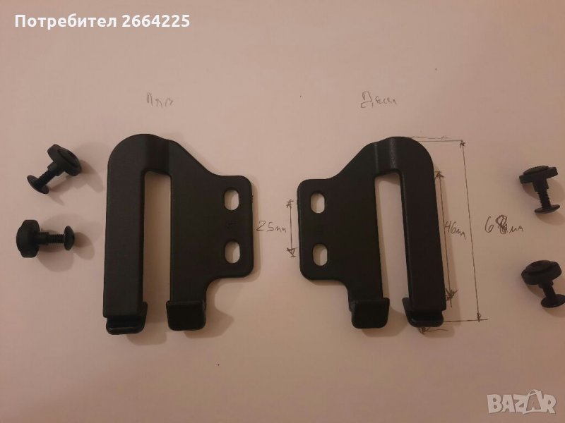 Монтаж/щипка за кания към колан 68 мм, снимка 1