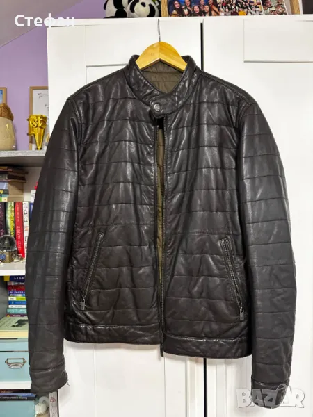 Яке Естествена Телешка Кожа (Massimo Dutti) – Двулицево, снимка 1