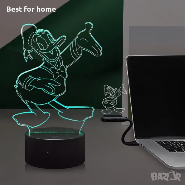 Donald Duck 3D лампи с две плаки, снимка 1