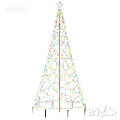 vidaXL Коледно дърво с метален стълб, 500 LED, многоцветно, 3 м, снимка 1