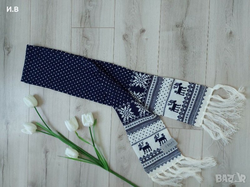 Голям зимен шал тъмно синьо , снимка 1