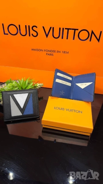 визитници от естетвена кожа в кутия louis vuitton, снимка 1