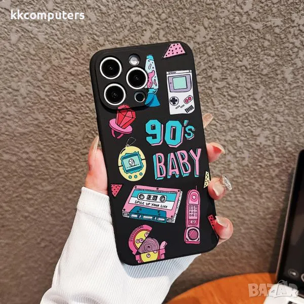 Калъф силикон Art Black 90's за iPhone 14 Pro 6.1 / Черен / Баркод : 3130556, снимка 1