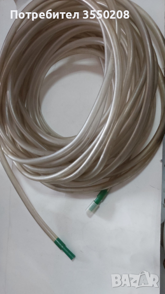 Тънък, прозрачен маркуч, два накрайника, снимка 1