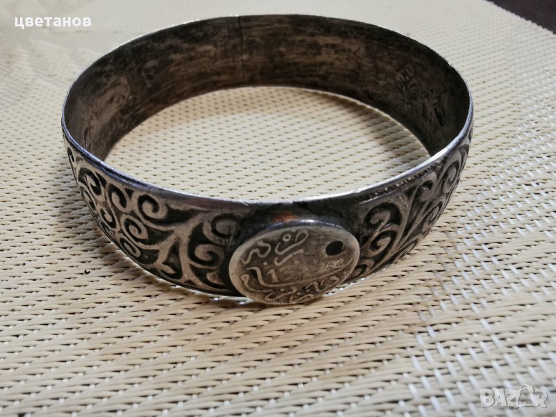 Масивна турска гривна-сребро, снимка 1