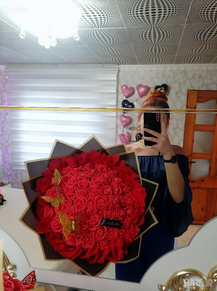 вечен букет от 50 рози , снимка 1