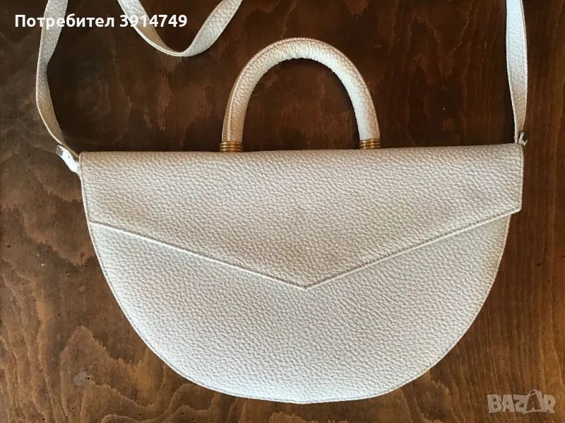 Дамска чанта ‘полумесец Rodelle UK, кремаво бяла, откачаща се презрамка, голяма, чудесно състояние, снимка 1