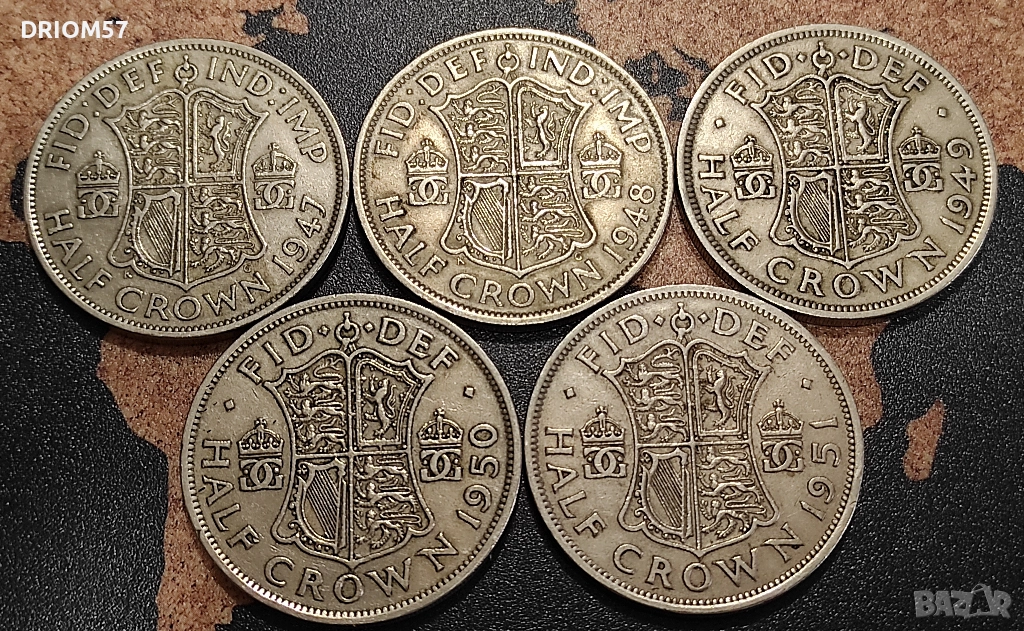 Монети Великобритания- 5 бр› Крал Джордж VI[1947-1951], снимка 1