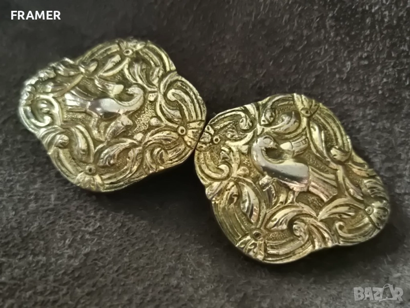 Възрожденски позлатени автентични сребърни пафти пафта носия, снимка 1