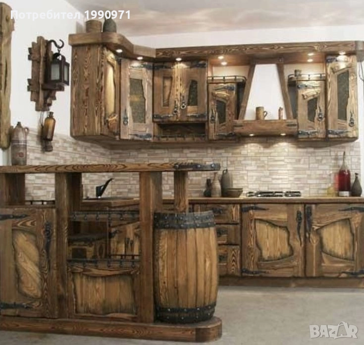 Кухненски шкафове по поръчка. Масив орех, череша, круша, дъб, чинар, акация..., снимка 1