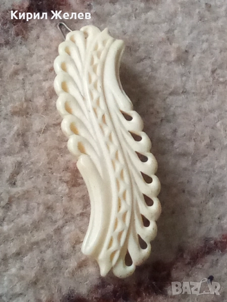 Брошка за коса от слонова кост 42258, снимка 1