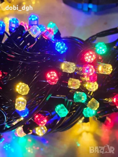 Коледни LED лампички, 100бр лампички/10 метра гирлянд, снимка 1