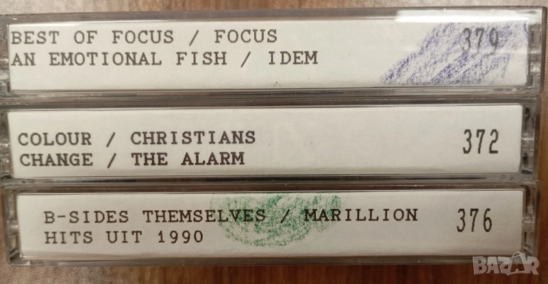 Лот от 3 бр Maxell XLII 90 хромни аудио касети с Албуми Marillion Christians The Alarm Focus An Emot, снимка 1