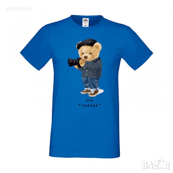 Мъжка тениска bear Say Cheese,Мече,Меченце,Животно, Играчка,Изненада,Подарък,Повод,, снимка 1