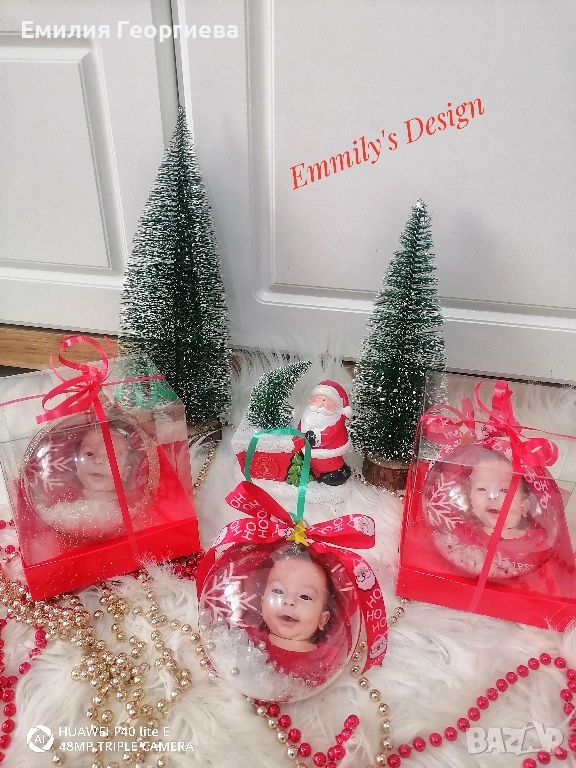 Коледни топки със снимки на-най ниски цени , снимка 1