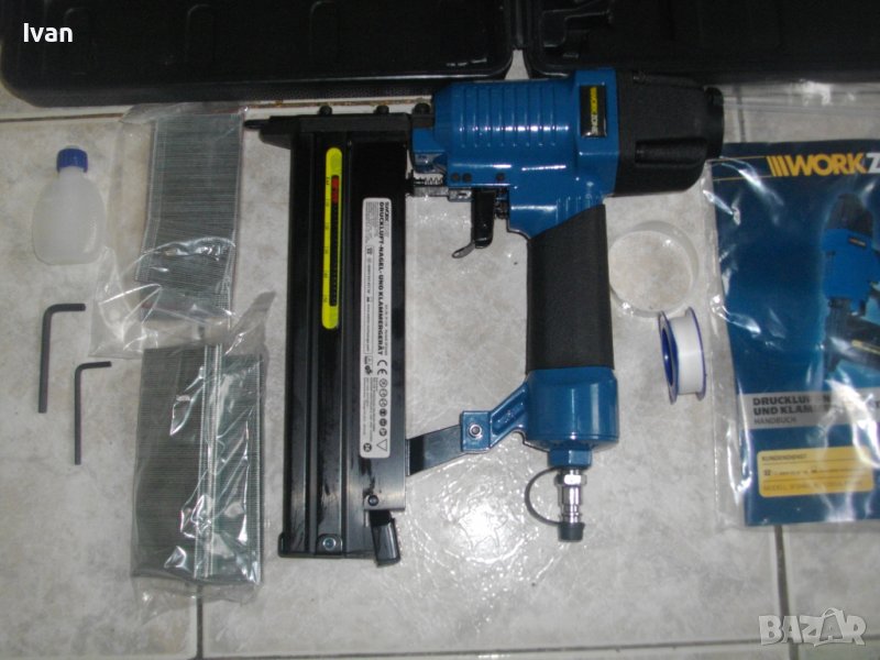 15-50мм-Нов Австрийски Пневматичен Такер-Комбиниран-Пълен Комплект-WORKZONE SF 5040E, снимка 1