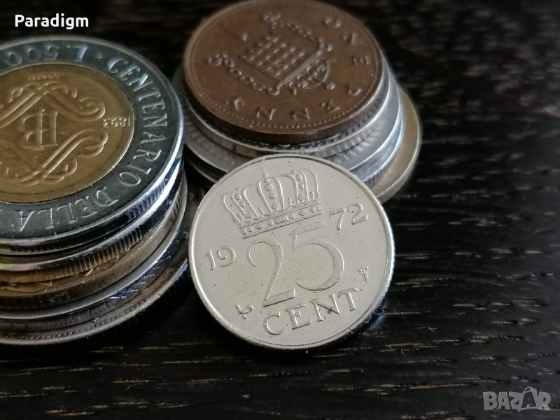 Монета - Холандия - 25 цента | 1972г., снимка 1
