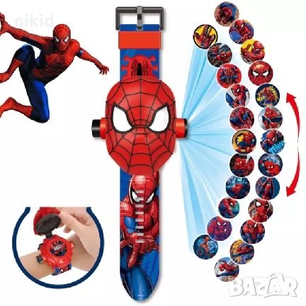 Спайдърмен Spiderman  3D детски часовник прожектор, снимка 1