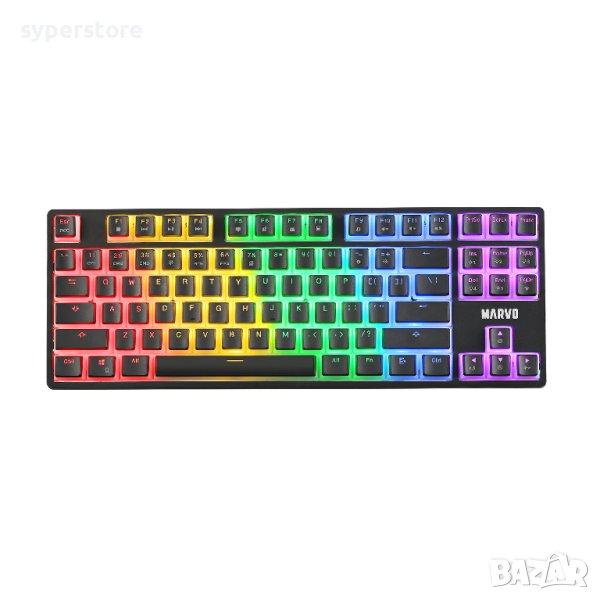 Клавиатура Геймърска USB Marvo KG946 Черна Rainbow Подсветка Anti-Ghosting  , снимка 1