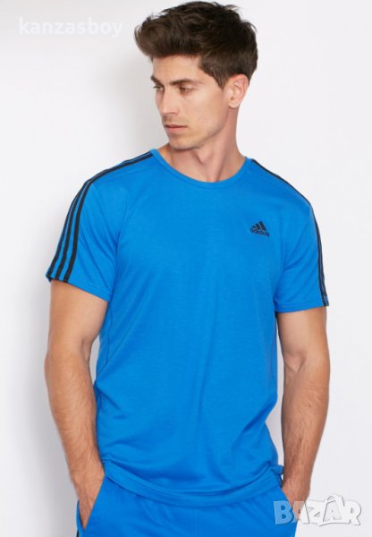  adidas blue Essential 3 Stripe - страхотна мъжка тениска, снимка 1
