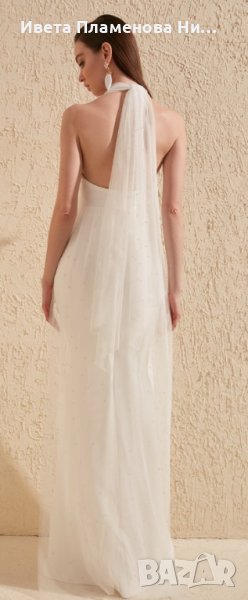 Сватбена рокля с перли, снимка 1