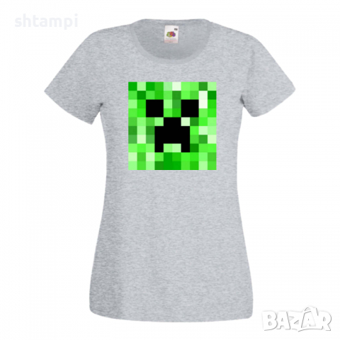 Дамска тениска Creeper Face 2 майнкрафт Minecraft,Игра,Забавление,подарък,Изненада,Рожден Ден., снимка 7 - Тениски - 36520628