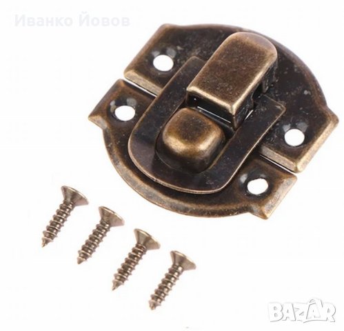 Метална закопчалка, малка, декоративна, катарама, закопчалка за кутии, Винтидж стил, цвят Бронз