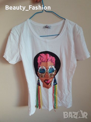Бяла дамска тениска