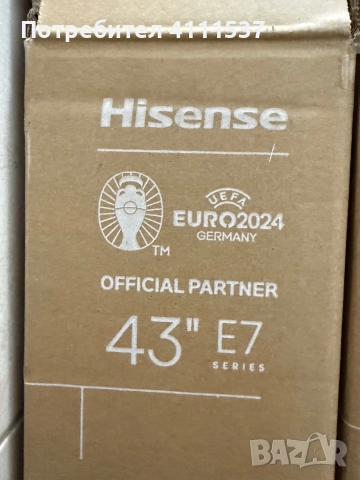 Телевизор Hisense 43" E7NQ, 4K Ultra HD 3840x2160, QLED, снимка 2 - Телевизори - 52478919