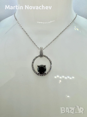 Сребърно колие с мойсанит (Диамант) 1 карат